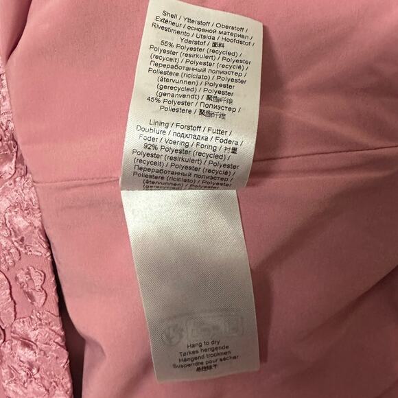 GANNI Stretch Jacquard V Neck Mini Dress in Orchid Smoke Pink Size 34 2 - Picture 15 of 15